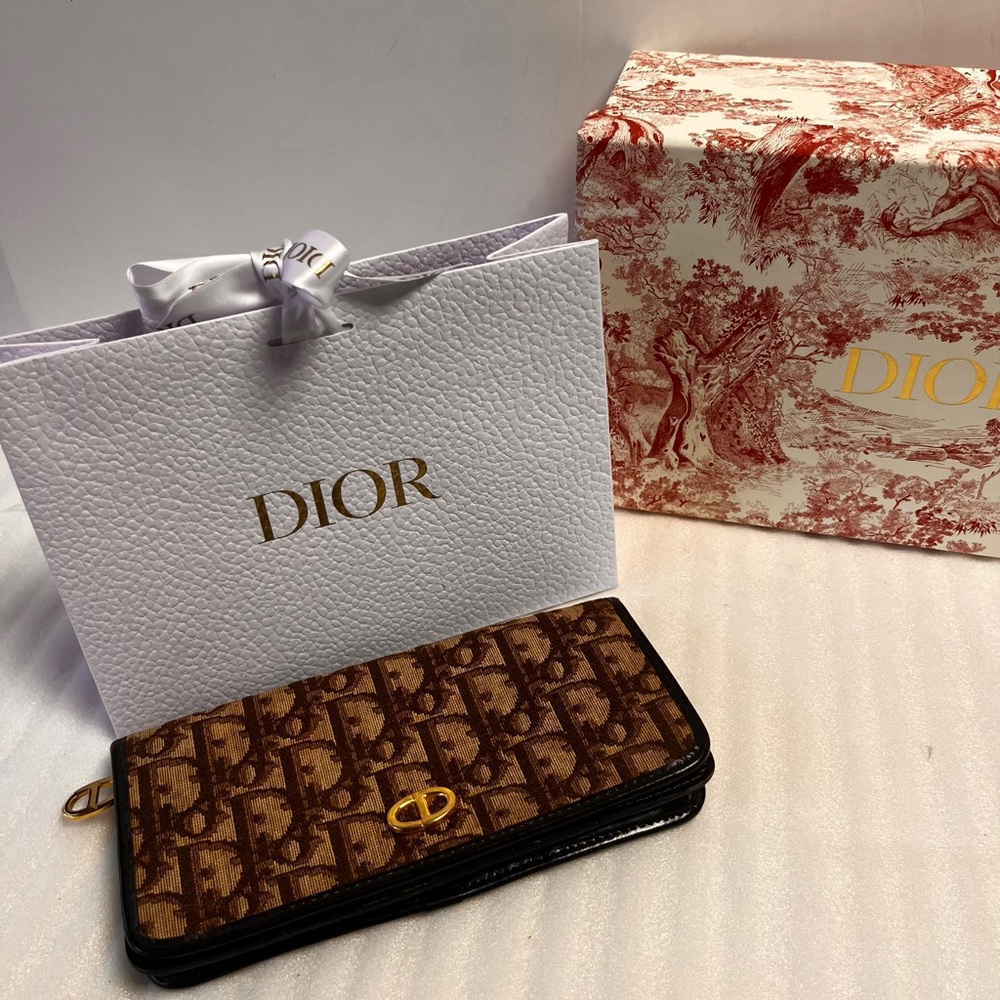 Dior 30 Montaigne Trotter Dior Oblique Monogram Jaquard Canvas Clutch Wallet